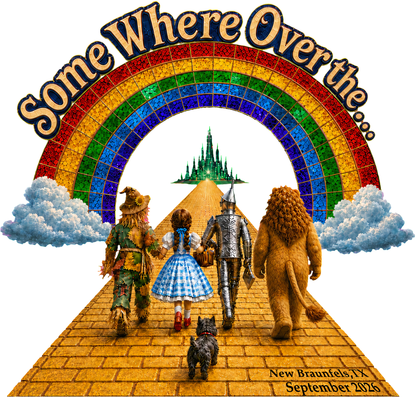 CSSA26 Somewhere Over the Rainbow DTF decal with New Braunfels date and location