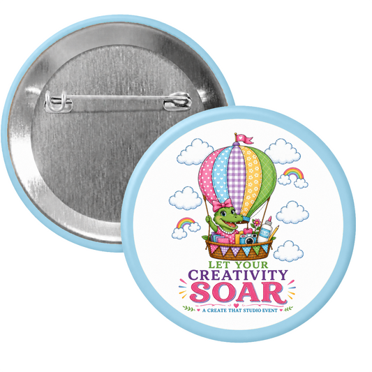 Let Your Creativity Soar button front and back mockup
