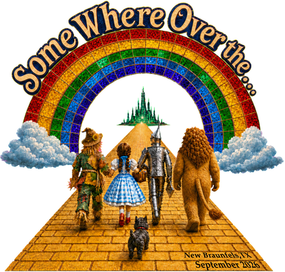 SOTR26 Somewhere Over the Rainbow DTF decal with New Braunfels date and location