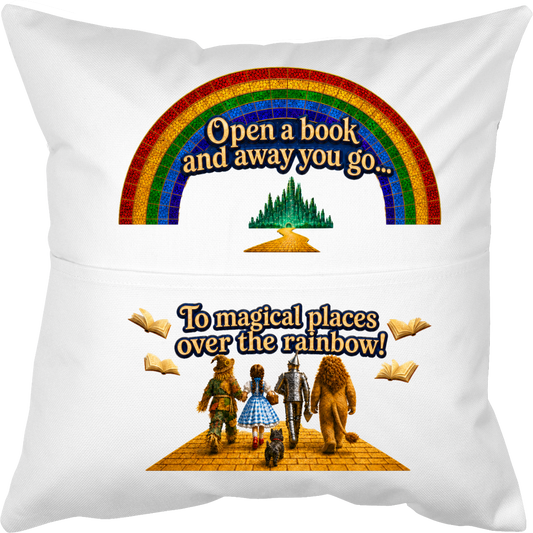 SOTR26 Pocket Pillow with Somewhere Over the Rainbow reading design